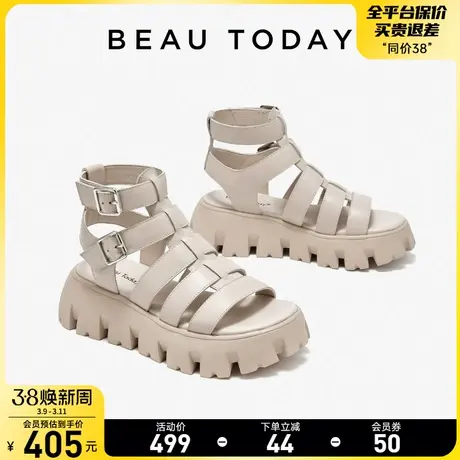 BeauToday厚底增高凉鞋女款夏季时装凉鞋罗马凉鞋真皮凉靴女鞋子图片
