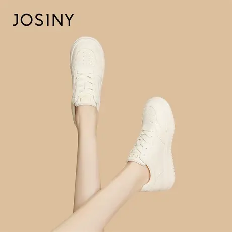 Josiny/卓诗尼厚底运动板鞋2024新款春季增高百搭一脚蹬休闲鞋子商品大图