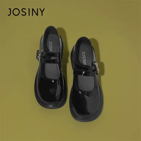 Josiny/卓诗尼玛丽珍鞋2024年新款春季高级粗跟法式一脚蹬单鞋子商品大图