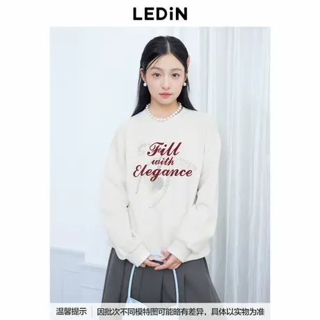 【商场同款】乐町韩系蝴蝶结印花宽松卫衣冬季字母卫衣C1CRE4301图片