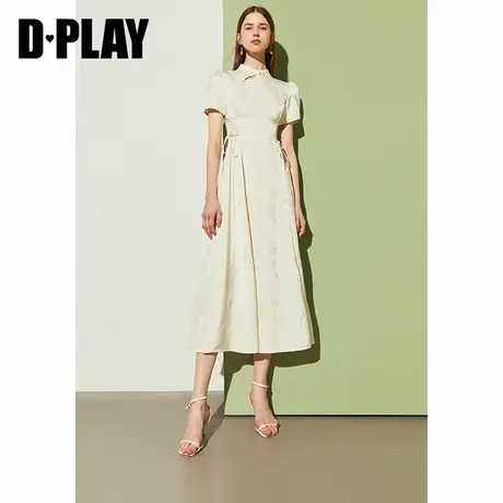 DPLAY夏季新中式立领白色国风修身改良旗袍连衣裙女长裙裙子图片