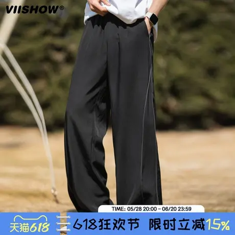 VIISHOW垂感宽松直筒休闲裤潮牌日系复古长裤美式运动百搭裤子男商品大图