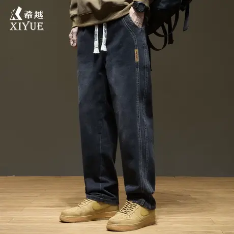 新疆长绒棉美式复古牛仔裤男款2025夏季新款宽松大码男士直筒裤子商品大图