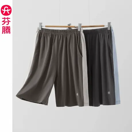 芬腾纯棉短裤男款睡裤夏季沙滩裤男生夏季薄款宽松青年家居裤外穿商品大图