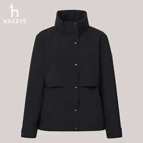 Hazzys哈吉斯夹克女士秋冬运动潮流时尚通勤休闲宽松连帽外套女商品大图