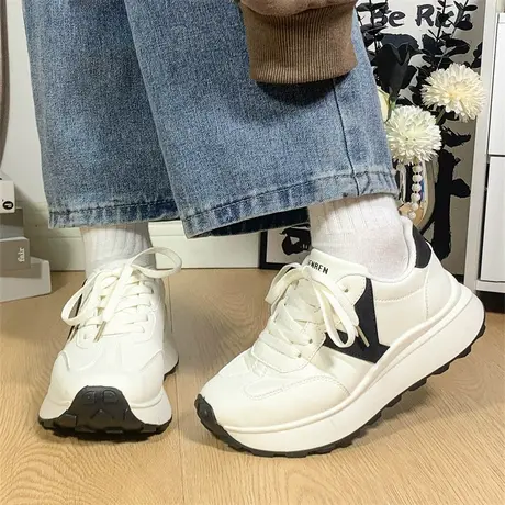 人本厚底增高老爹鞋女2025新款夏季百搭舒适减震休闲运动鞋跑步鞋商品大图