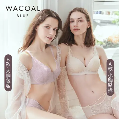 【李佳琦直播间】华歌尔轻薄蕾丝A款小胸聚拢+B款大胸显小内衣女商品大图