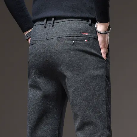 灰色中年爸爸装商务正装西裤春秋款男士修身直筒休闲裤子秋季男裤商品大图