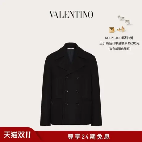 【新品】华伦天奴VALENTINO男士V DETAIL羊毛短大衣图片