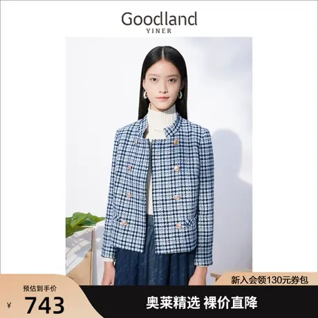 【小香风】音儿美地女装2022秋季新款立领长袖小香风短外套商品大图