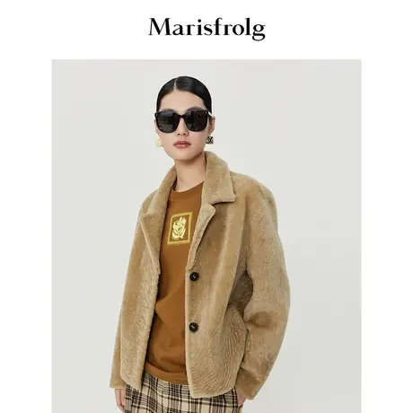 【透气亲肤系列】玛丝菲尔冬季棕色复古印花棉针织T恤商品大图