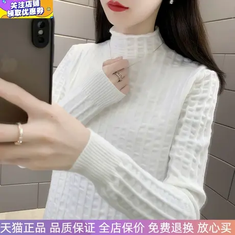 半高领针织衫秋冬新款设计感上衣气质显瘦内搭加厚打底衫毛衣女装图片