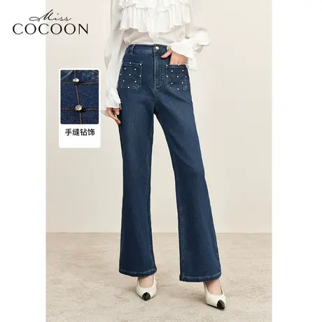 missCOCOON千金玛德琳复古牛仔裤2023秋季新款阔腿裤直筒休闲裤子图片