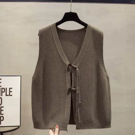 v领针织开衫马甲背心女2025春秋新款外穿马夹流苏外搭毛衣坎肩潮商品大图