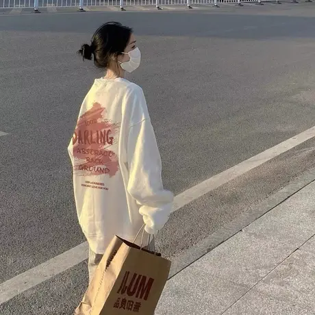 美式复古卫衣女2024年新款春秋季薄款宽松设计感小众早秋上衣外套商品大图