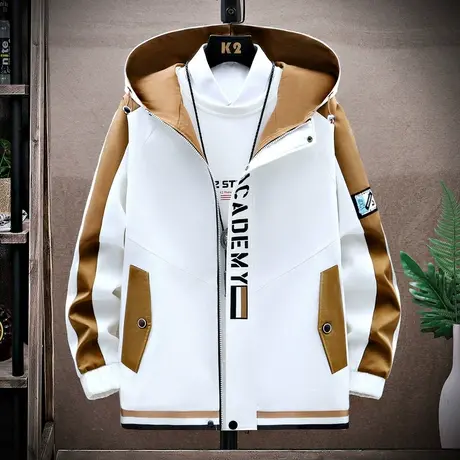 男士外套春秋款潮流帅气连帽夹克男时尚休闲套装青少年学生上衣服商品大图