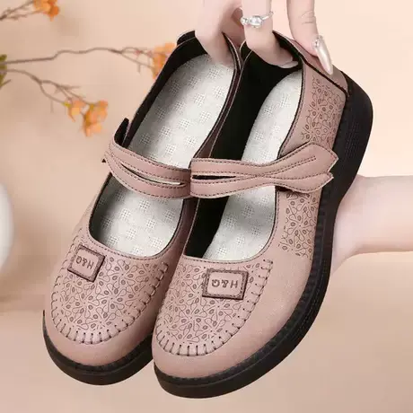 老北京布鞋女春秋浅口老年人奶奶鞋防滑妈妈单鞋软底透气老太太鞋商品大图