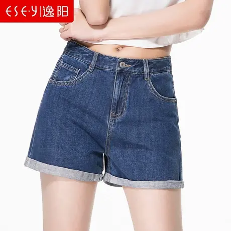 逸阳清仓牛仔短裤女小个子夏季特价高腰卷边宽松显瘦A字三分裤子商品大图