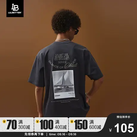 Lilbetter爱德华·霍普联名短袖男新款t恤宽松半袖设计感刺绣T恤商品大图