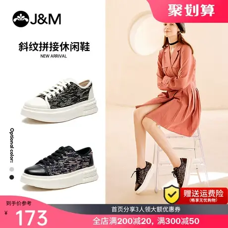jm快乐玛丽2023春季新款韩版厚底乐福鞋休闲波点增高女休闲鞋单鞋商品大图