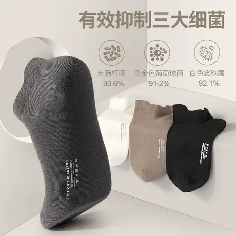 胖哥哥纯棉提耳短袜中筒纯棉吸汗透气薄款袜子男夏季黑色商务男袜商品大图