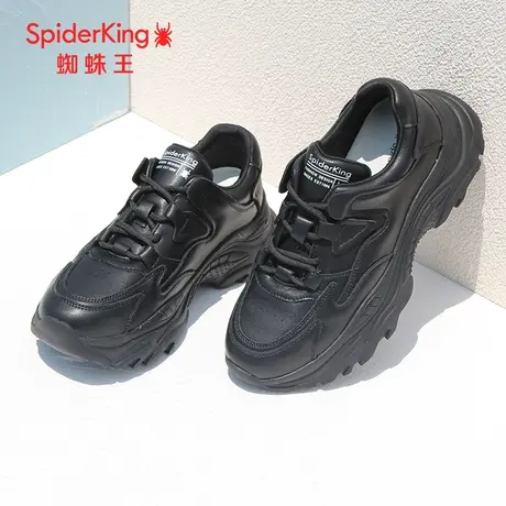 蜘蛛王断码清仓正品老爹鞋女真皮2022秋商场新款运动休闲鞋女软底商品大图