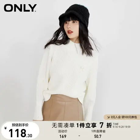 ONLY奥莱夏季时尚甜美樱桃装饰气质半高领毛衣针织衫女商品大图