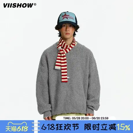VIISHOW针织衫男士2024年秋季新款潮牌宽松百搭休闲上衣百搭外套商品大图