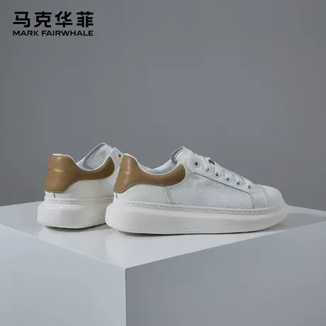 马克华菲小白鞋男夏季透气镂空网面薄款2025新款潮流休闲运动板鞋商品大图