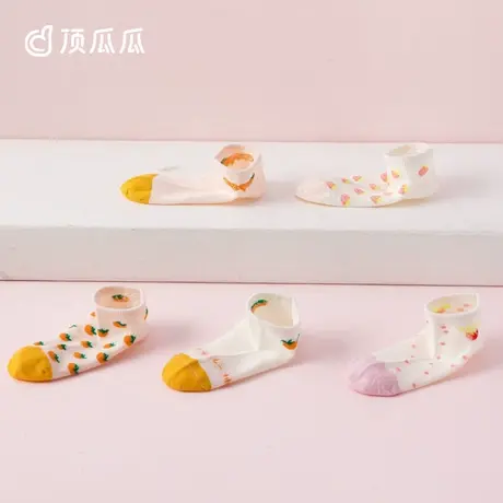 顶瓜瓜夏季薄款女童短袜5双船袜A类中大童透气男童网眼中筒儿童袜商品大图