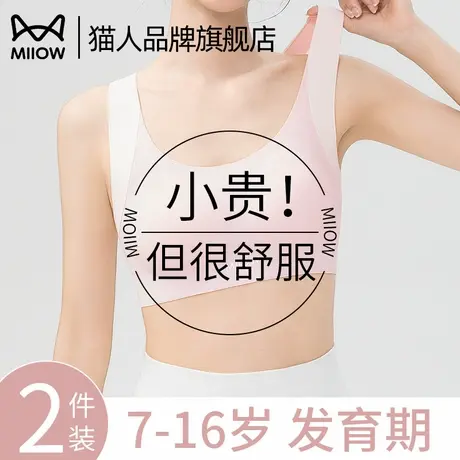 猫人发育期高中女生内衣文胸18岁青春期少女运动防震透气无痕抹胸商品大图