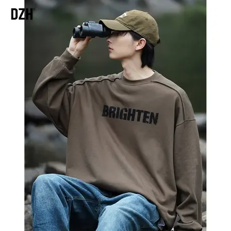 男士户外运动外套长袖卫衣男春秋款2023新款潮男装衣服打底衫上衣商品大图