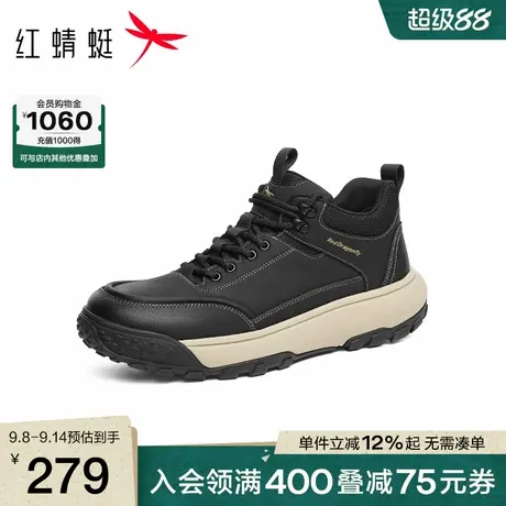 红蜻蜓时尚休闲鞋2025秋冬新款男鞋厚底系带户外徒步运动鞋休闲鞋商品大图