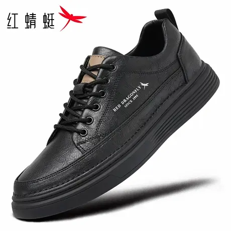 红蜻蜓男鞋秋冬新款鞋子男士平底休闲运动板鞋男潮鞋皮鞋真皮单鞋商品大图