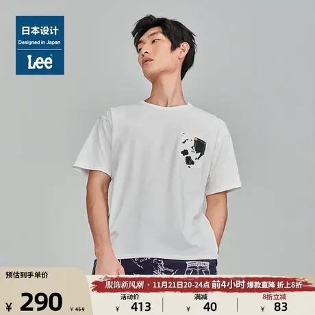 Lee日本设计23新品标准版奶牛纹图案口袋男短袖T恤潮LMT00763图片