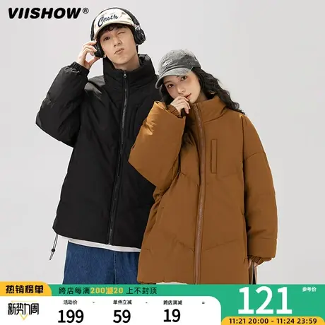 VIISHOW复古棉服外套男冬季2023新款宽松立领面包服加厚保暖棉衣商品大图