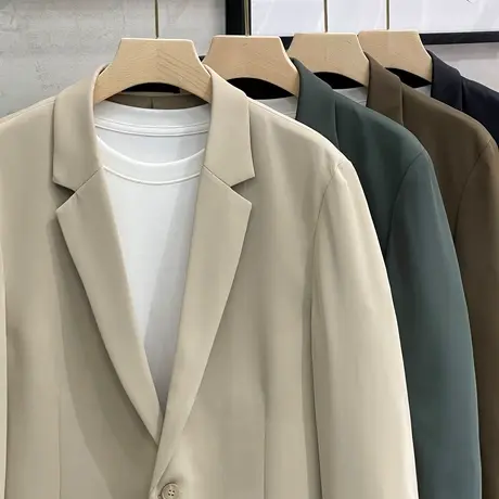 22春秋装高级感小西装男商务休闲西服春秋季百搭男士单西薄外套图片