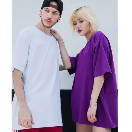 胖子夏季纯棉短袖T恤加肥大码宽松打底衫纯色学生半袖男士体恤商品大图