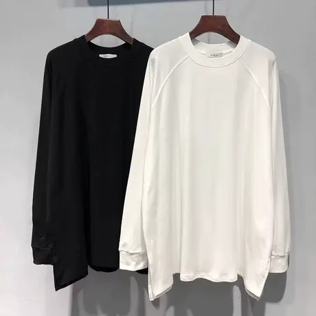 中长款德绒保暖打底衫女秋冬外穿宽松长袖T恤韩版加绒加厚上衣服图片