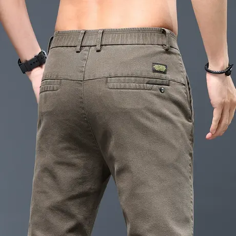 夏季薄款男裤咖色弹力休闲裤子男款2023新款商务西裤男士夏装西服商品大图