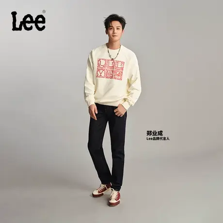 【郑业成同款】Lee商场同款24春季新品宽松直筒101+深蓝男牛仔裤图片