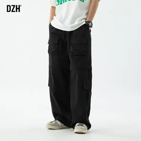 男士黑色日系工装裤男春季2024新款潮牌长裤宽松户外休闲裤阔腿裤商品大图