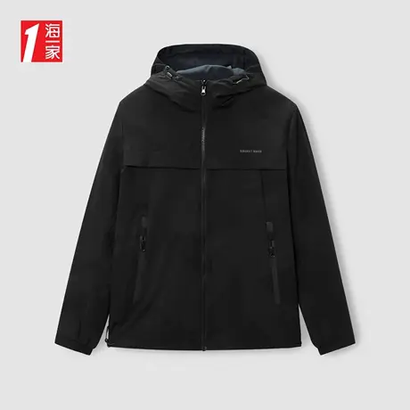 海一家双面穿外套2023秋季新款连帽简约大方时尚休闲夹克男图片