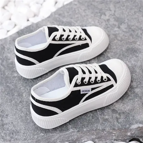 2023春秋新款帆布鞋女平底百搭休闲饼干鞋时尚ins基础款学生板鞋图片