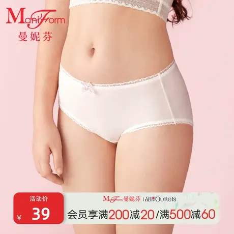 曼妮芬少女棉内裤学生蝴蝶结中低腰三角裤舒适内裤女生可爱商品大图