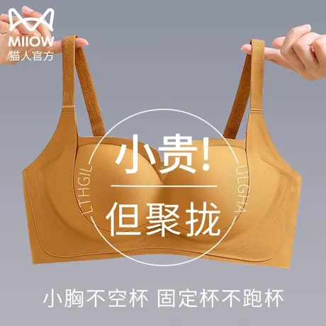 猫人内衣女小胸聚拢显大无痕无钢圈软支撑收副乳防下垂文胸罩夏季图片