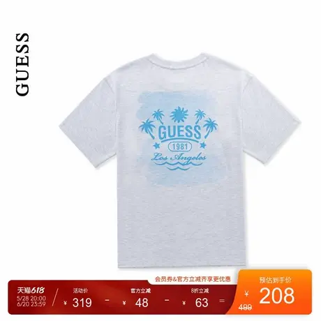 GUESS25年新款夏季中性创意LOGO字母印花圆领短袖T恤-MP2K9425K商品大图