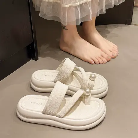 厚底百搭拖鞋女2025年夏季新款气质外穿配裙子凉拖鞋温柔法式凉鞋商品大图
