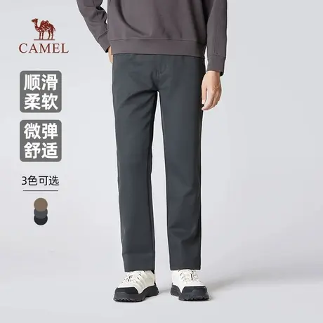 骆驼男装新款休闲裤男士2025春秋季通勤百搭黑色舒适弹力长裤子商品大图