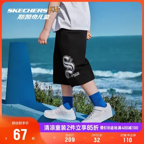 Skechers斯凯奇男女童夏季时尚新款七分裤儿童透气潮流运动中裤商品大图